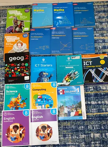 Collection of Cambridge IGCSE & KS3 Textbooks (Maths, Science, ICT, English, Geography)