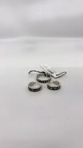 Marc Jacobs Enamel Logo Hoop Earrings and Matching Ring
