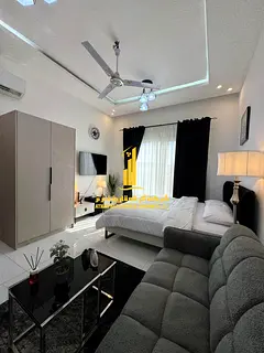 Luxury second-occupancy studio with separate kitchen and open balcony. Fully furnished. ✨ Ajman, A