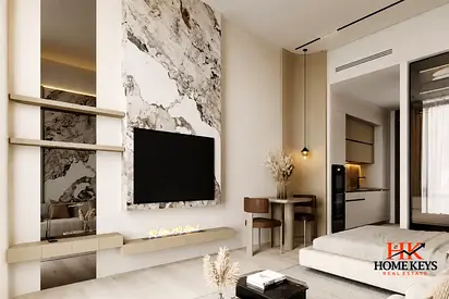 Furnished Studio | Binghatti Hills | Pool & City Views