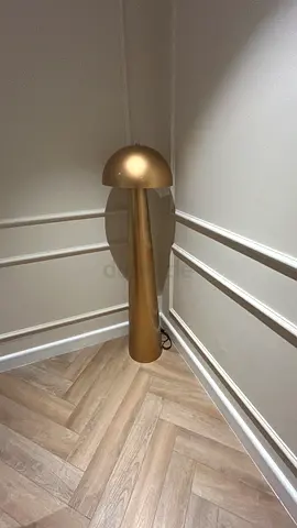 Gold modern floor lamp - tall dome design and stand