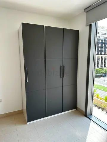 IKEA PAX-style 3-door wardrobe - dark grey, good condition