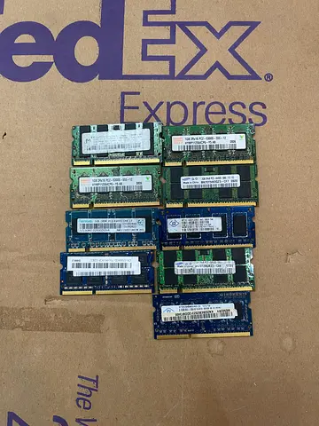 Lot of 10 Laptop RAM SODIMM Modules - Various Capacities