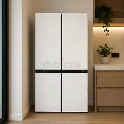 Modern White Four-Door Refrigerator - Excellent Condition