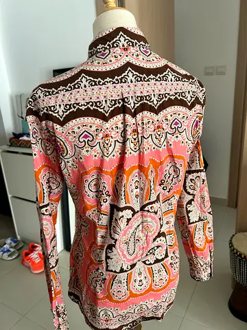 ETRO Lightweight pink paisley patterned women's blouse 42 Italian