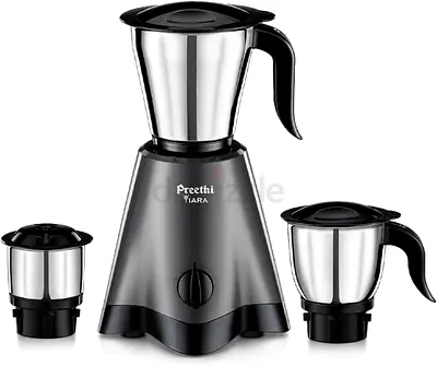 Preethi Tiara Food Processor for the Kitchen, 3 Jars, 500 Watt, Mixie, Chutney Jar and Dry Grinder,