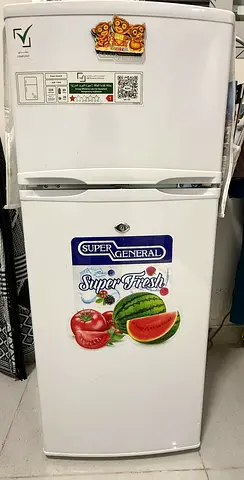 Small Super General 175L Double Door Refrigerator - White, Very Light Use