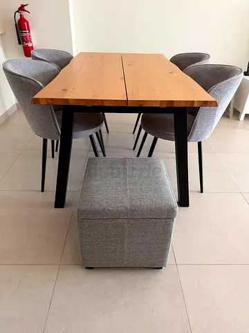 Dining table 90x160 natural oak/black
