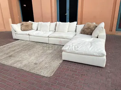 Comfortable Marina Home Luscious Sofa Beige with footstool