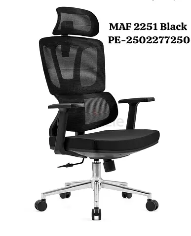 Ergonomic Mesh Office Chair with Headrest — Black