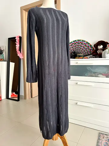 H&M Long ribbed dark grey maxi dress, size M brand new