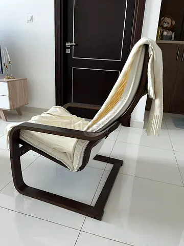 IKEA Poäng-style Armchair - Dark Wood Frame