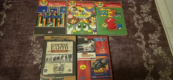 Lot of retro PC & console games (3 Japanese titles + 3 PC classics) - good used condition