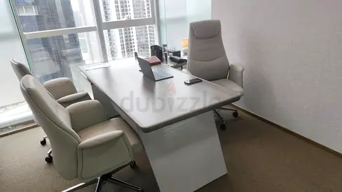 Manager Cabin | Premium Desk Wooden Finish | Boss Chair | 2 Visitor Chairs | Leather Finish | Beige
