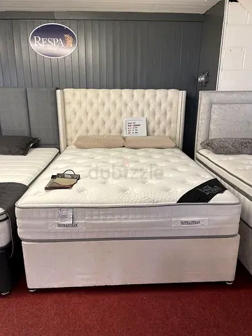 Luxury Fabric Bed Frame With Mattress Stylish Modern Design Headboard