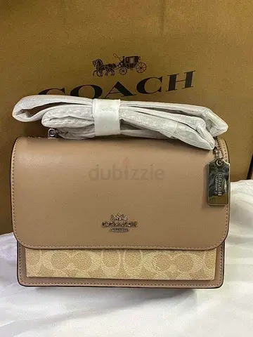 Coach Signature Canvas and Leather Crossbody Bag - Beige