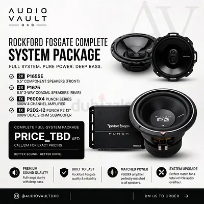 Rockford Fosgate Complete Car Audio System + Jl Audio Mono Amp E1200