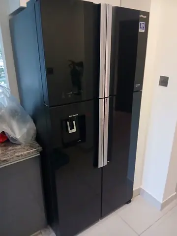 Free delivery Hitachi 4 Door black glass model Refrigerator with Water Dispenser