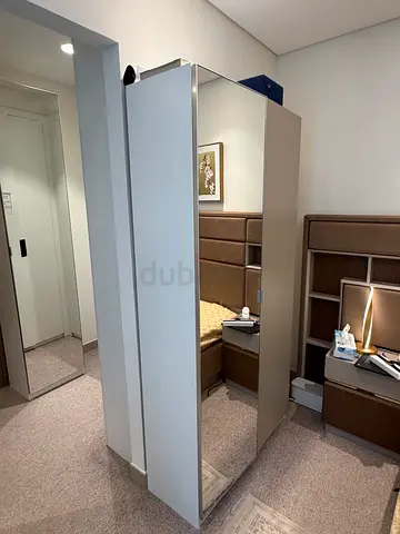 Ikea 2 door wardrobe with 1 glass door