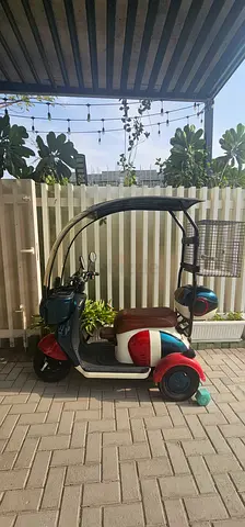 Used Electric Scooter with Canopy and Storage - Good Working Condition