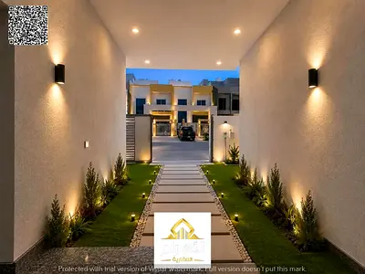 Modern villa for sale, including electricity, water, registration and ownership fees, freehold, Dubai villa design, directly on Emirates Road.