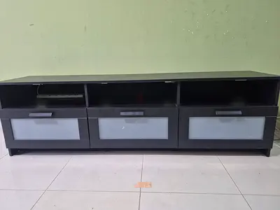 TV unit with 3 Drawers and Open Shelves - For Sale