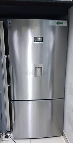 Bocsh Stainless Steel Bottom-Freezer Refrigerator with Water Dispenser - Good Condition working
