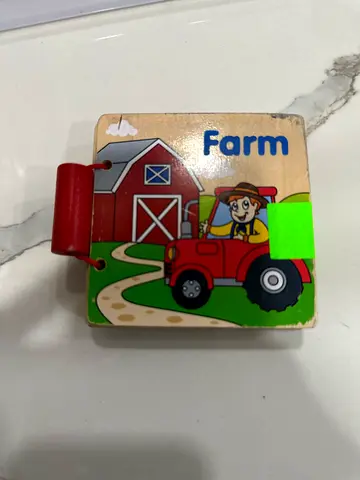 Wooden Farm Picture Block with Rolling Wheel - Small Kids Small journeys busy interactive
