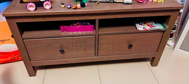 Wooden TV Stand / Low Cabinet with Drawers