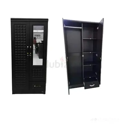 Wood Family 2 Door Cupboard side mirror + drawer