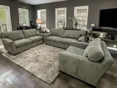 Expensive quality crate and barrel six seater sofa