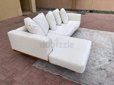 West Elm L Shape Sofa Beige