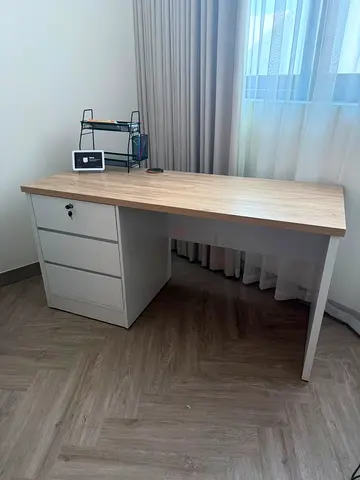 White Three Drawer Office Cabinet with Lock