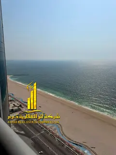 Furnished two-bedroom apartment for monthly rent in Ajman Corniche. Includes utilities, internet, an