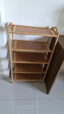 5-tier Bamboo shelf/ Shelf - Light Wood