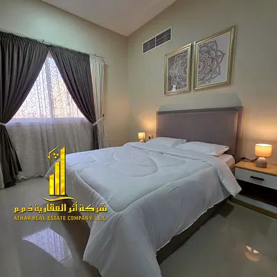 شقة غرفة وصالة بعجمان - الجرف2 - بجوار مدرسة الاقصى - مفروشة فرش فندقى للايجار الشهرى