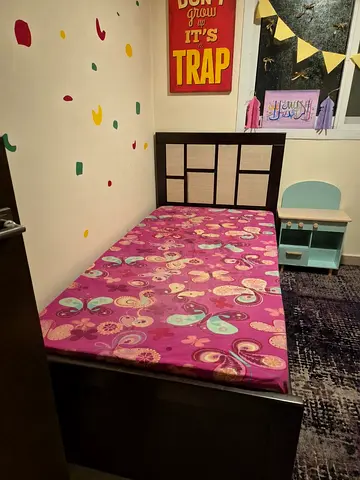 Single bed with pull out extra bed/space with headboard and mattress - very good condition