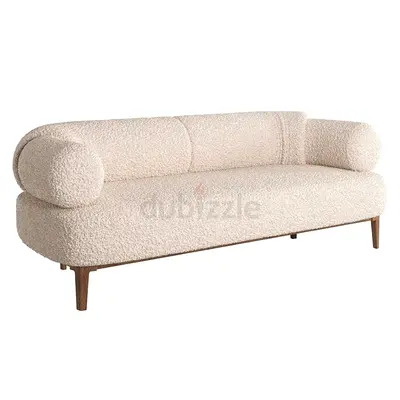 Cream Bouclè 3-Seater Sofa