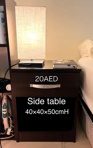 Dark Wood Bedside Table / Nightstand - 40x40x50 cm