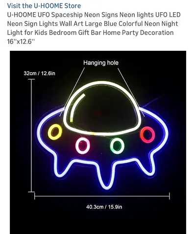 Spaceship LED Neon Sign