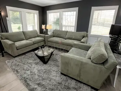 Crate and barrel luxury Axis model 3+2+1 seater sofa