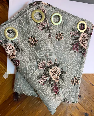 Elegant Floral Eyelet Curtains