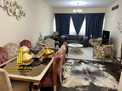 ✨ أفخم شقة بمساحة كبيرة ثلاث غرف وصالة للإيجار الشهري في الراشدية 3 شارع المرور مقابل عجمان ون تاور وبالقرب من كورنيش عجمان✨ ثلاث غرف وصالة مفروش بالك