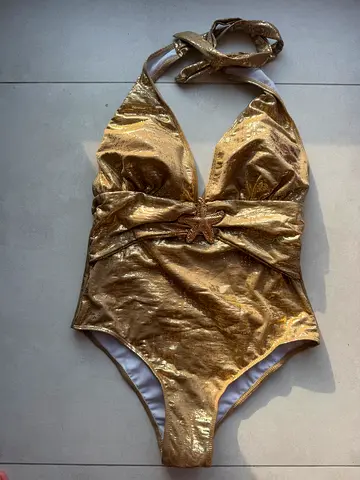 Gold Metallic swimming suit L