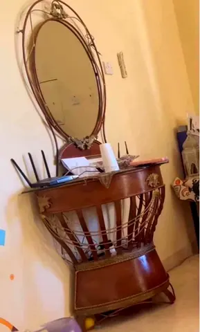 Console table, metal brown color