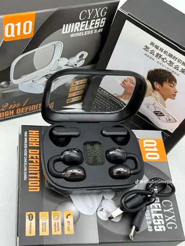 Q10 2 in 1 Wireless Bluetooth 5.9 Earbuds With Digital display