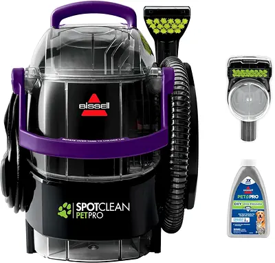 BISSELL SpotClean Pet Pro Portable Carpet Cleaner, 2458, Grapevine Purple, Black, Large