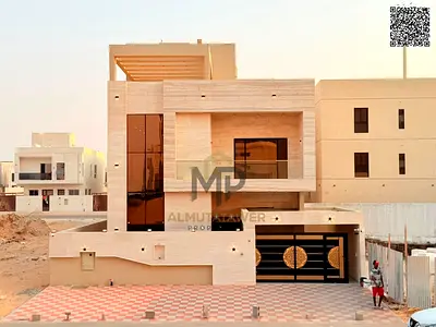 Luxury villa with 6 master bedrooms, custom finishing, in the prestigious Al Amrah area of ​​Ajman. Freehold ownership.