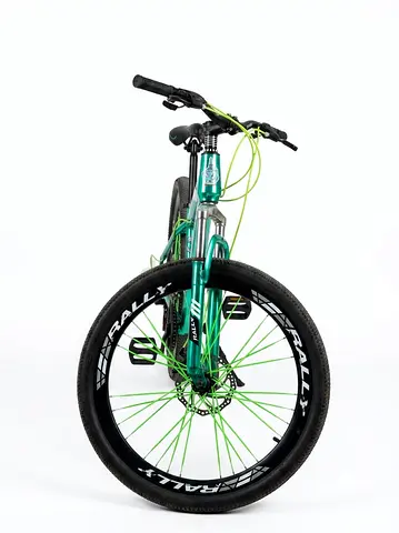 Used RALLY Aluminum Mountain Bike with Neon Green Spokes