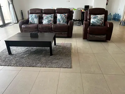 Brown Leather Recliner Sofa set in Excellent Condition
